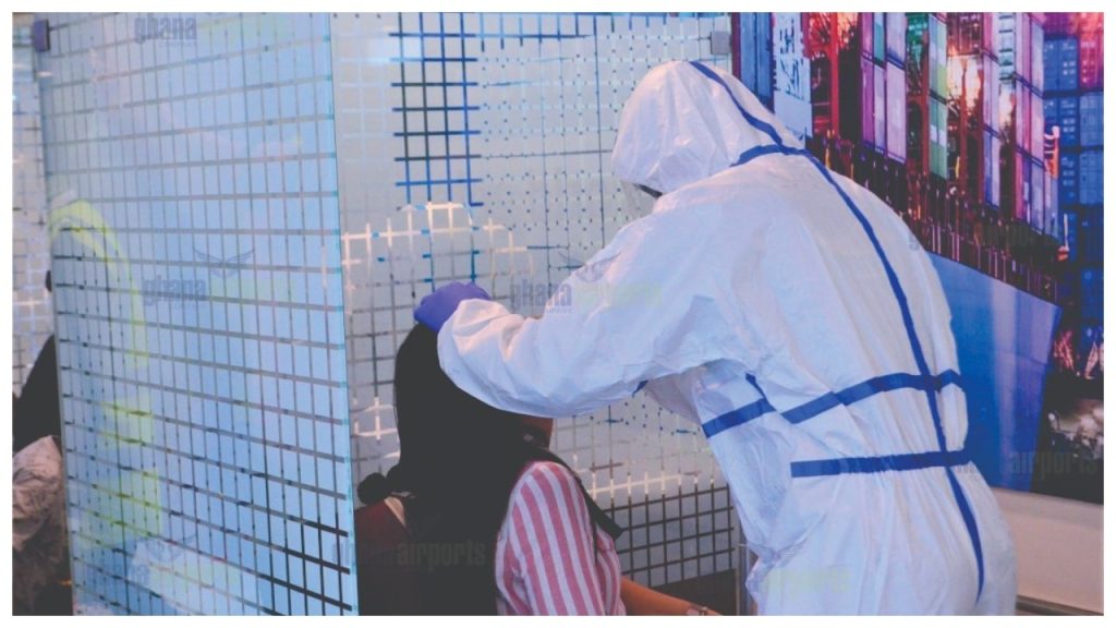 Picture of a COVID-19 test done at the airports