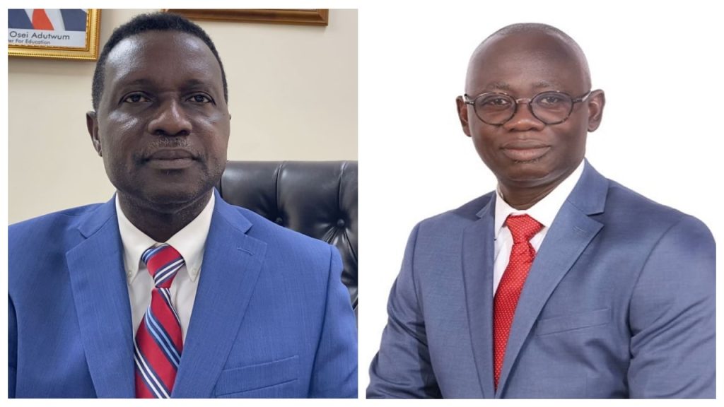 L-R: Minister for Education, Dr Yaw Osei Adutwum and Professor Kwasi Opoku Amankwa, former Director-General, Ghana Education Service