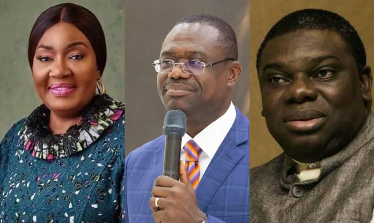 Immediate Past Administrator of the DACF, Irene Naa Torshie Lartey (Right), Joseph Siaw Agyepng, CEO of Jospong Group (Middle), Current DACF Administrator, Michael Harry Yamson (Left)