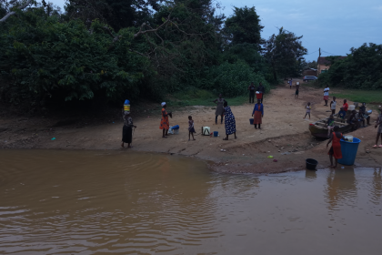 Ayensuadze Locals Fetching Water from Polluted Ayensu River