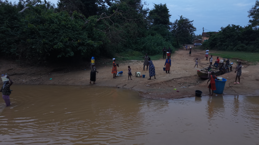Ayensuadze Locals Fetching Water from Polluted Ayensu River