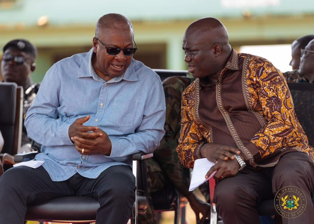President John Mahama with Minister of Food and Agriculture, Eric Opoku