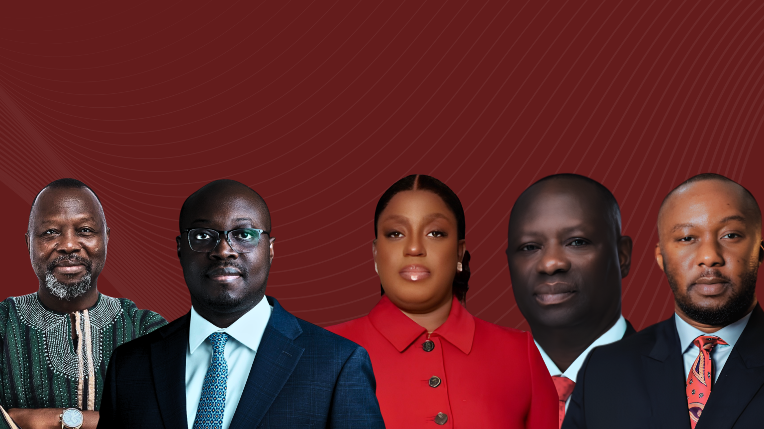 Dr Dominic Ayine, the Attorney General and Minister of Justice (left); Dr Cassiel Ato Forson (2nd left); Adjoa Obuobia Darko-Opoku, Administrator of the Ghana Medical Trust Fund (middle); Emmanuel Armah-Kofi Buah, Minister for Lands & Natural Resources (2nd right) and Malik Basintale, lead institutions that have denied us information.